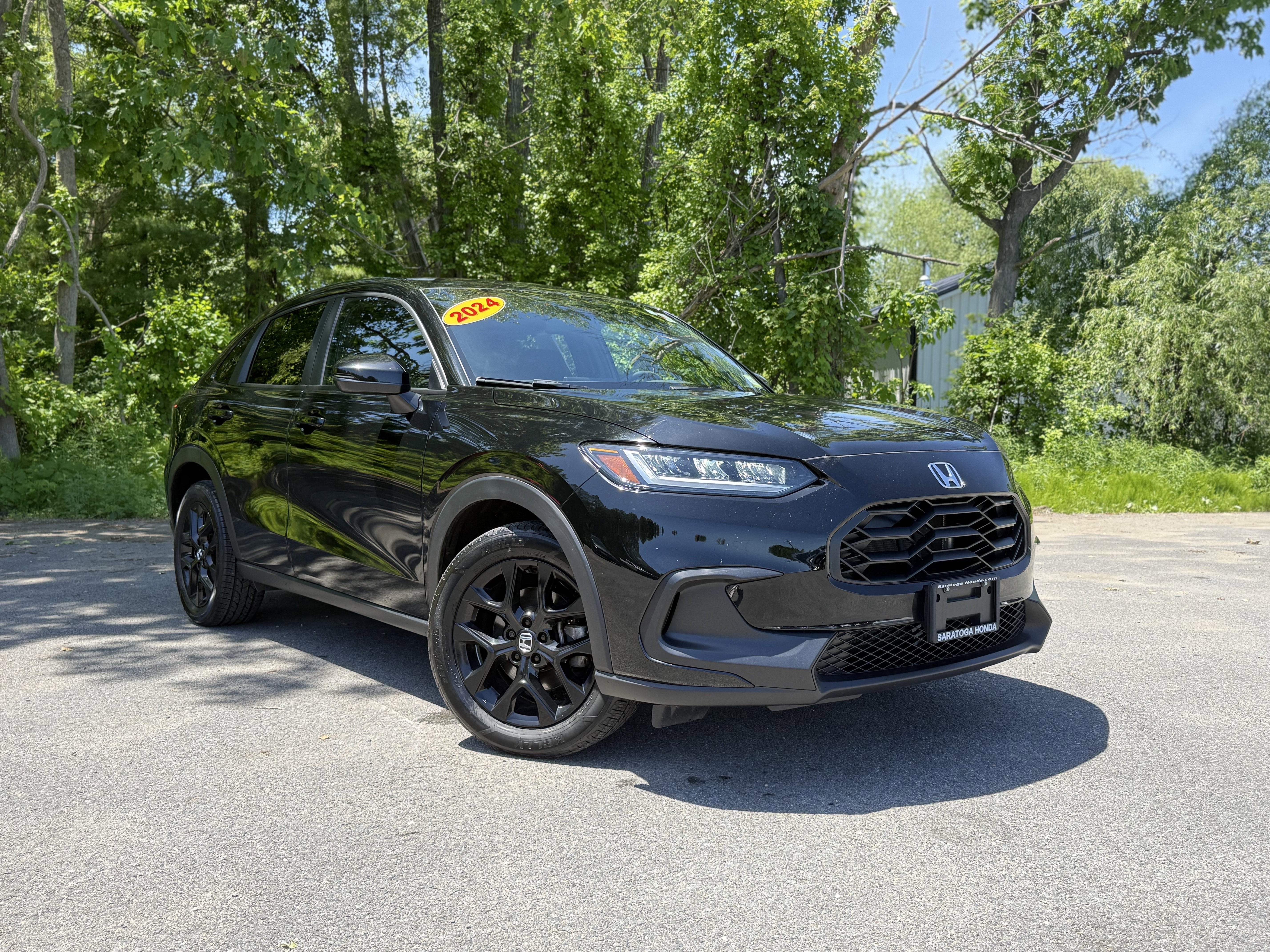 2024 Honda HR-V AWD Sport in Black — front three-quarter view