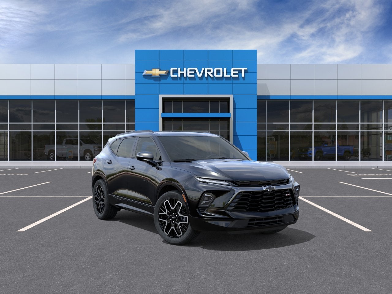 2026 Chevrolet Blazer RS in Black — front three-quarter view