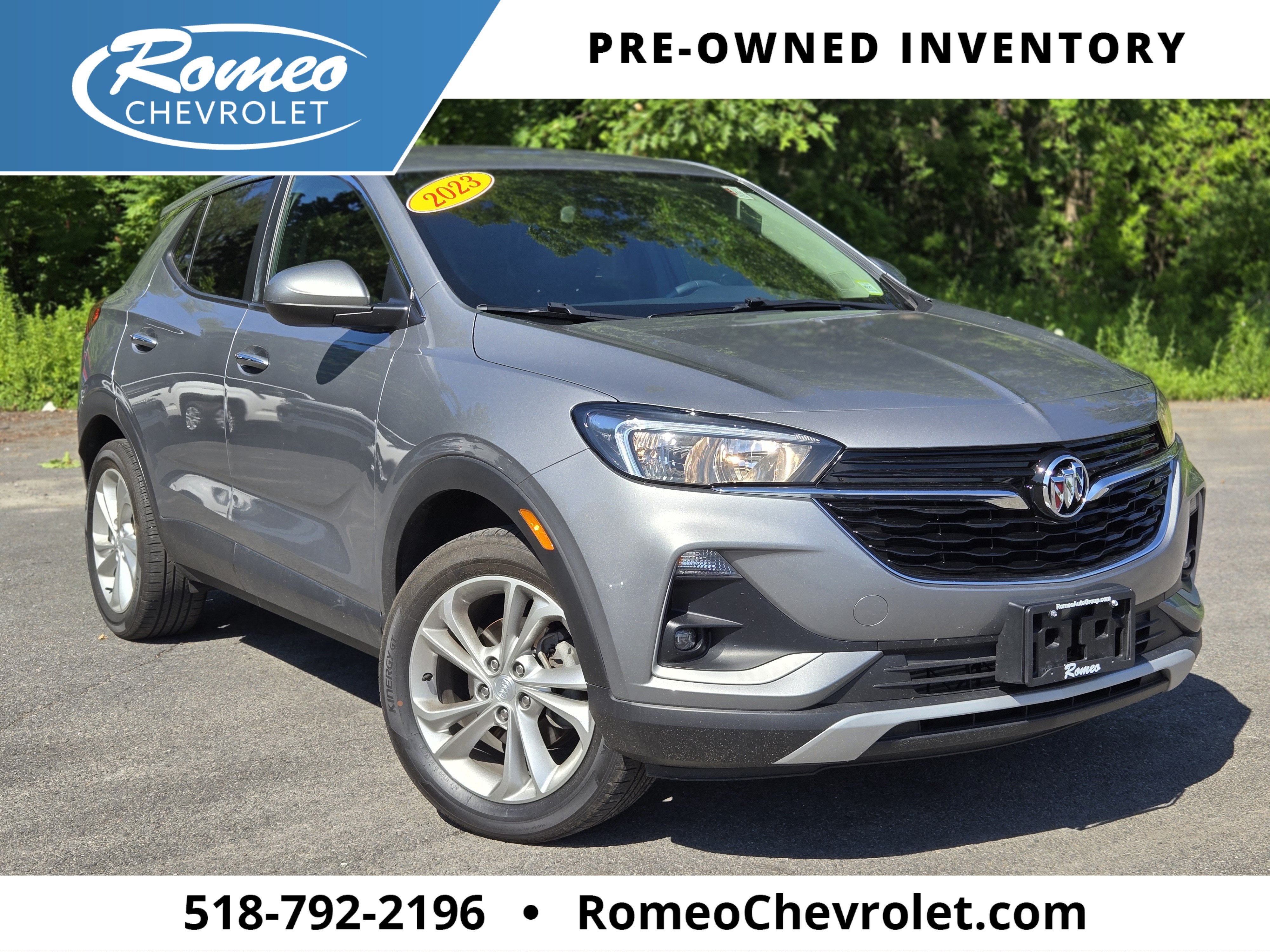 2023 Buick Encore GX Preferred in Moonstone Gray Metallic — front three-quarter view